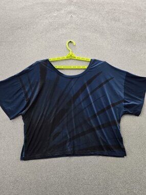 Adidas Women Shirt 1X Blue X11 Honore Legend Activewear V-Neck Pullover